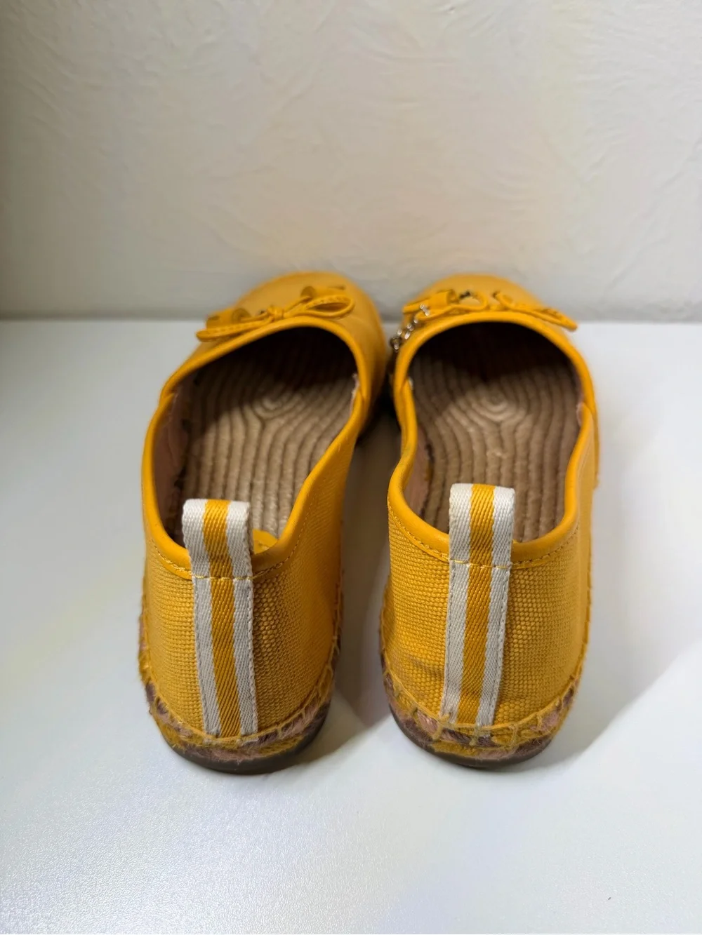 Coach Yellow Canvas Espadrille Flats